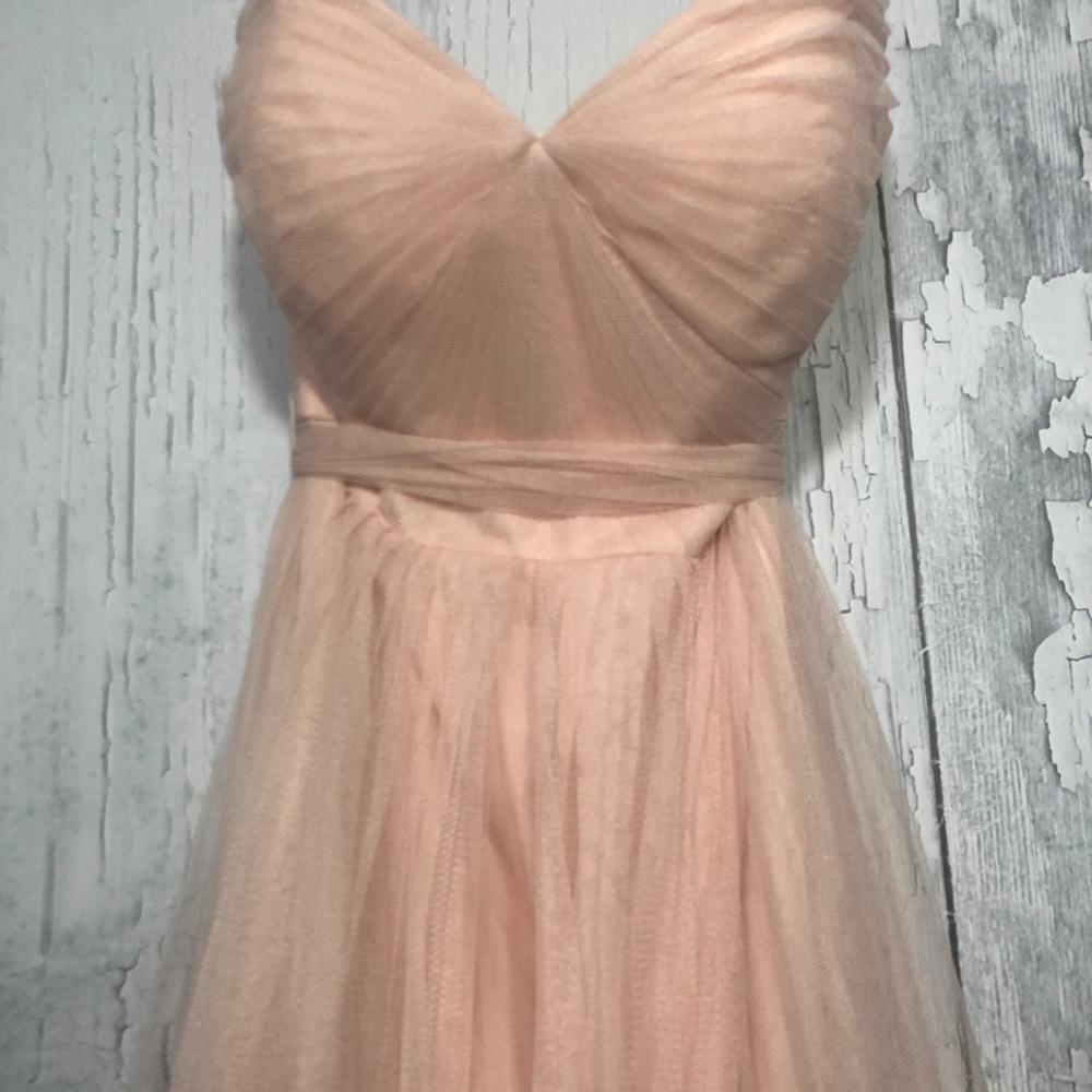 Jenny Yoo Strapless Tulle Gown in Blush Nude - Picture 4 of 8